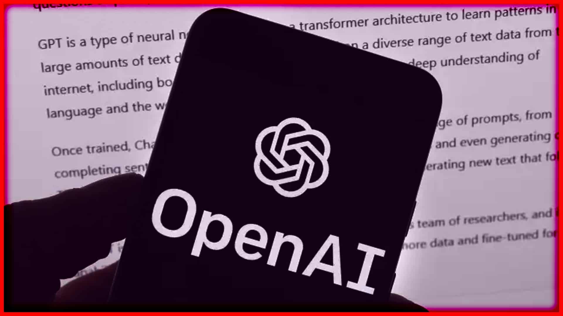 OpenAI logo displayed on a smartphone screen, related to AI technology.
