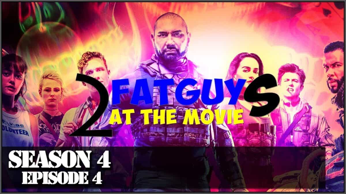 Main character from Fat Guy at the Movie with other cast members in colorful background.