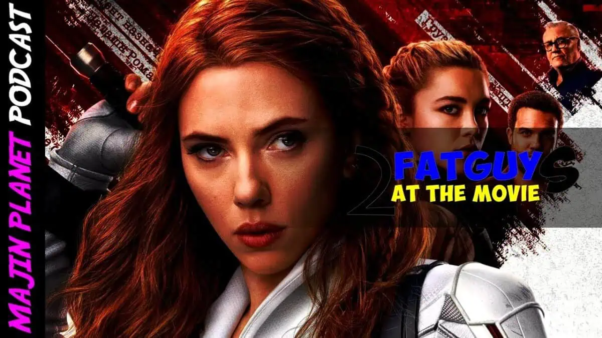 Black Widow movie poster featuring Scarlett Johansson and supporting cast.