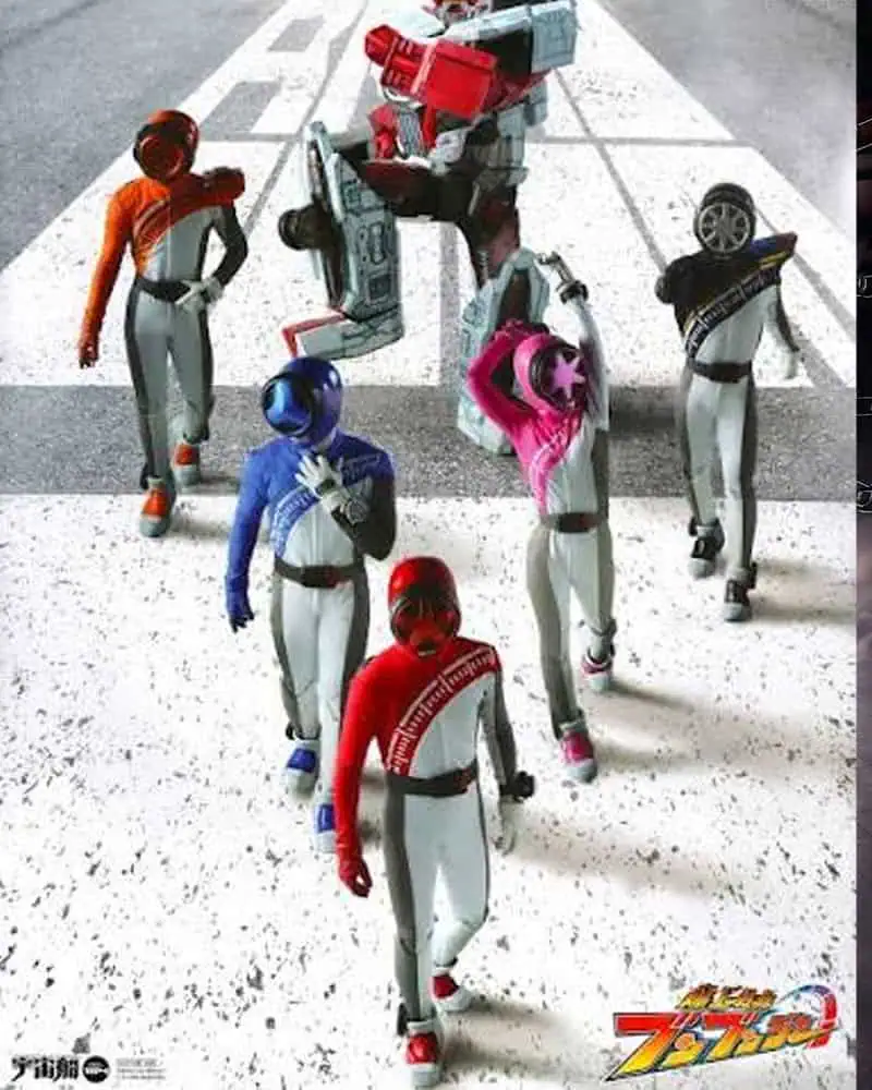 Futuristic soldier in red armor with high-tech gear, dynamic action scene.