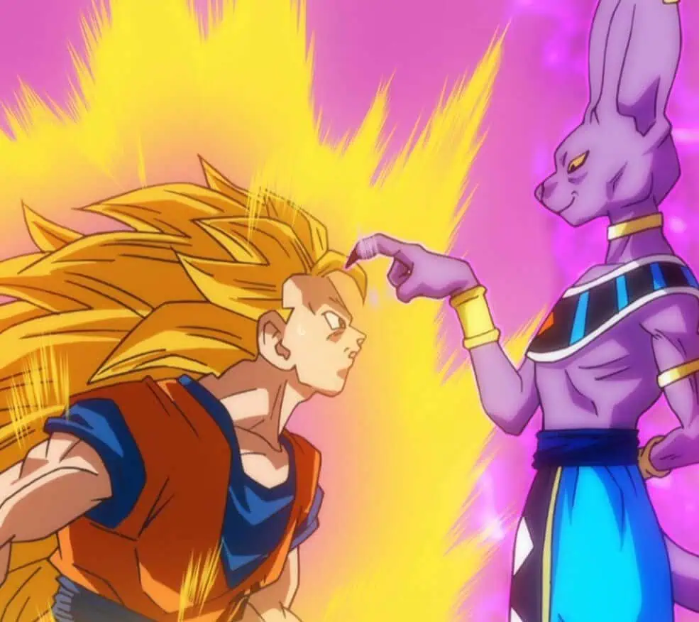 Goku in Battle of Gods using SS3