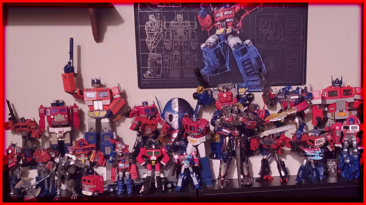 Transformers action figures collection for room decor and display.