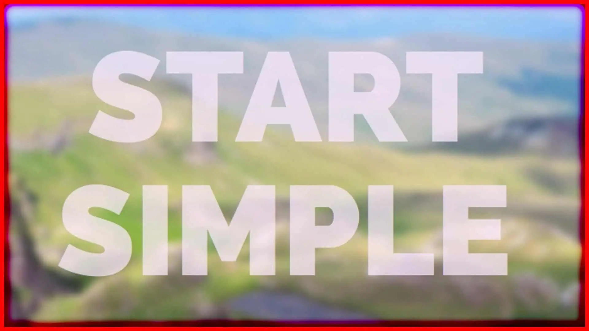 Motivational quote "Start Simple" on blurred nature background for inspiration.