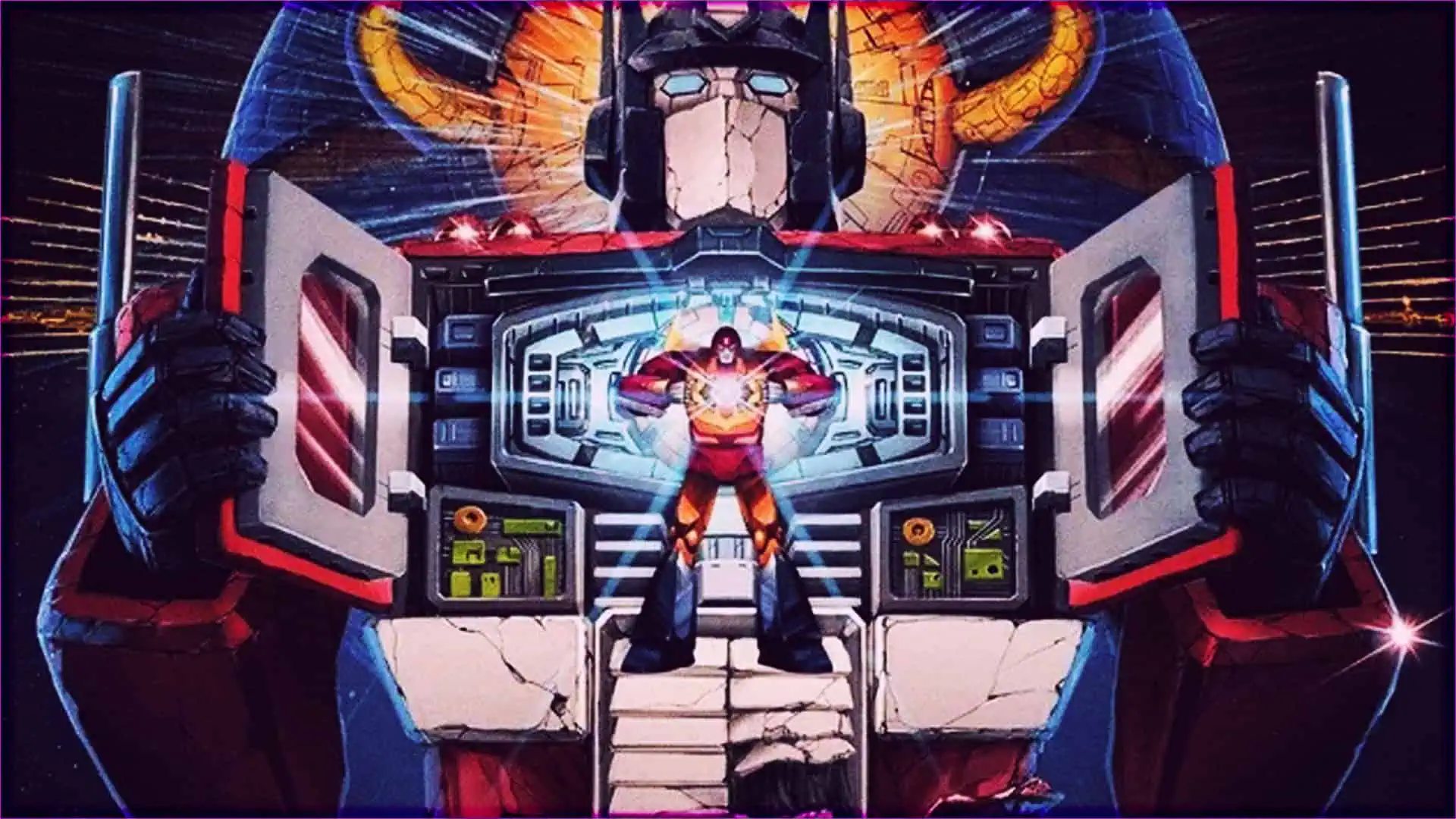 Futuristic robot DJ with vibrant lights and digital controls at Majin Planet.