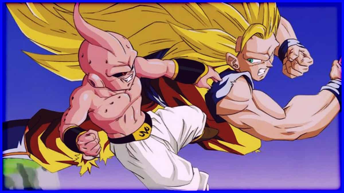 Majin Planet featuring Goku and Kid Buu in action from Dragon Ball Z.