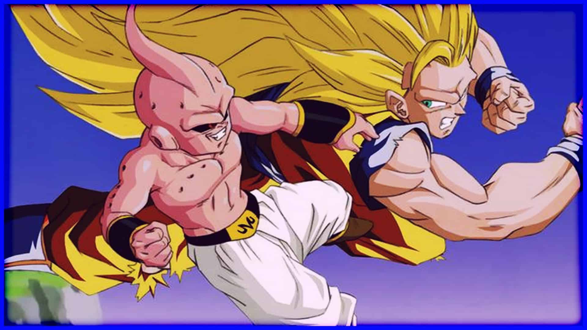 Majin Planet featuring Goku and Kid Buu in action from Dragon Ball Z.