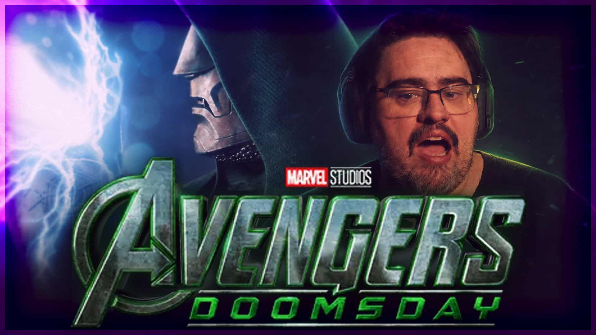 Fan art of Marvel Avengers featuring Doomsday with a lightning background.