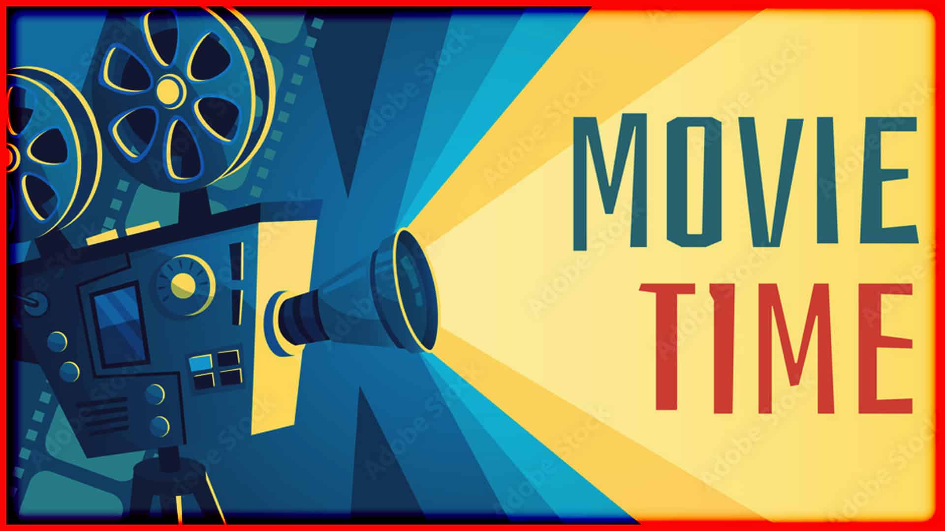 Vintage film projector projecting "Movie Time" for reaction content in 2026.