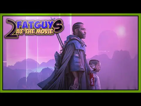 Promotional poster for Fat Guy's at the Movie featuring two characters in a purple-hued landscape.