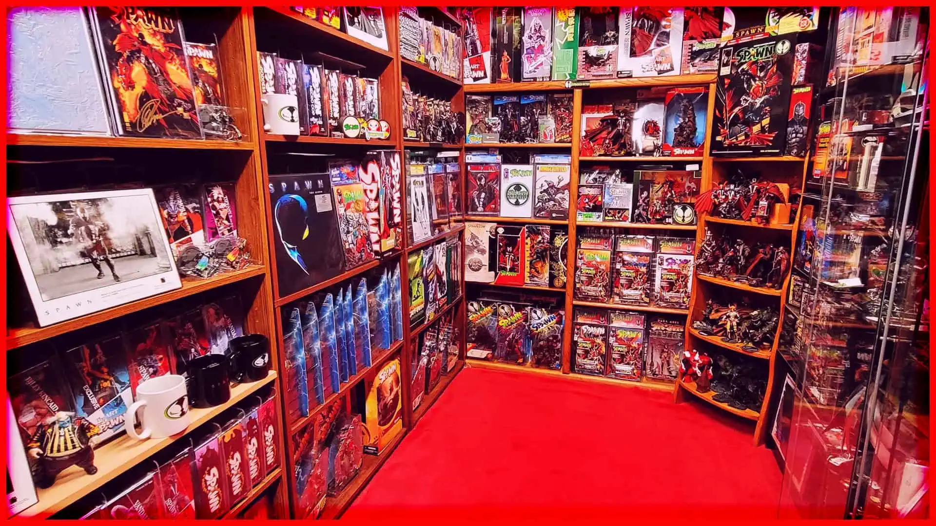 Extensive toy collection at Majin Planet with action figures and collectibles.