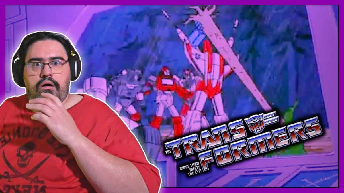 Transformers G1 episode 6 reaction scene with robots in action.