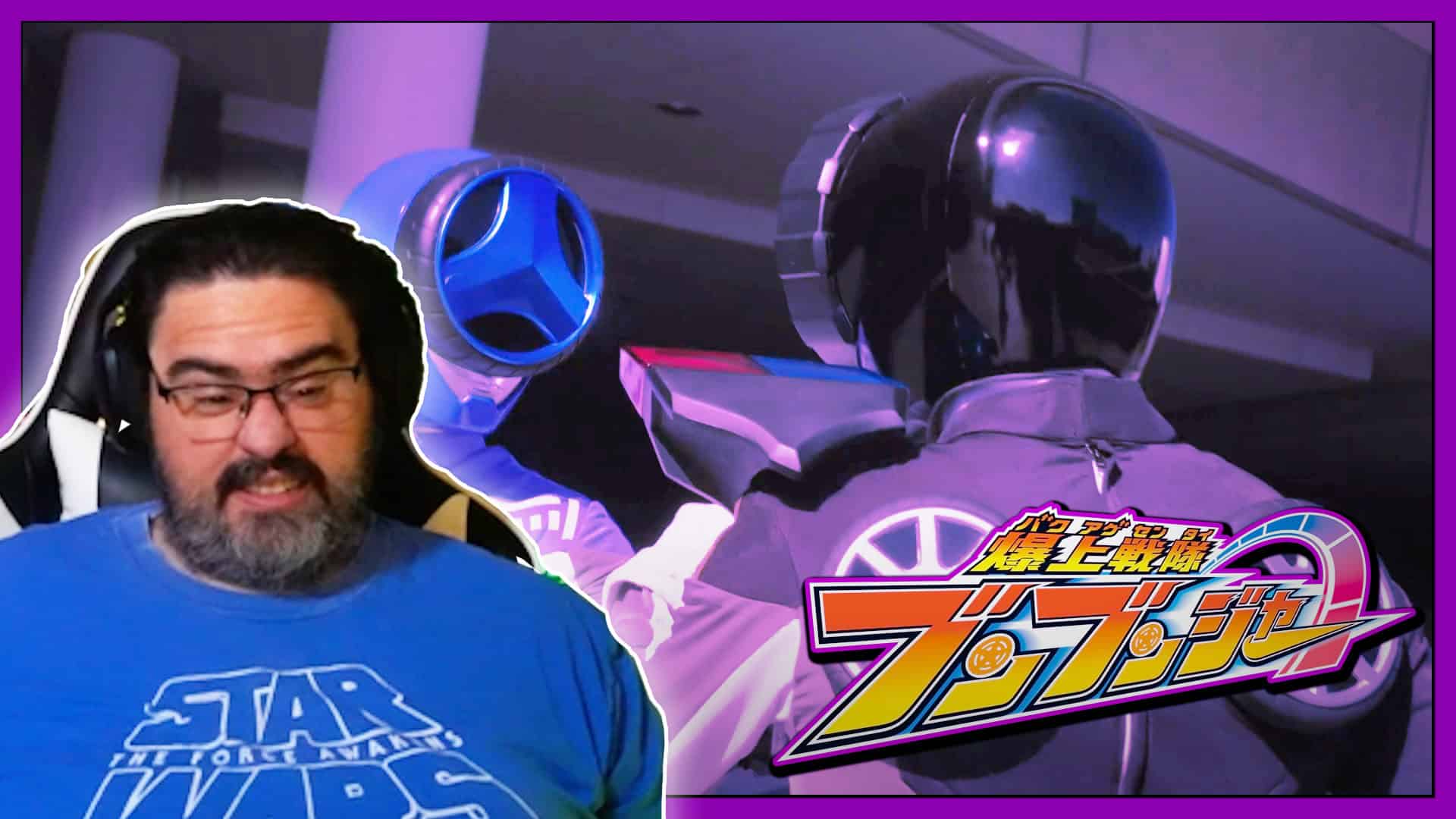 Futuristic robot display at Majin Planet with neon lighting and reflective surfaces.