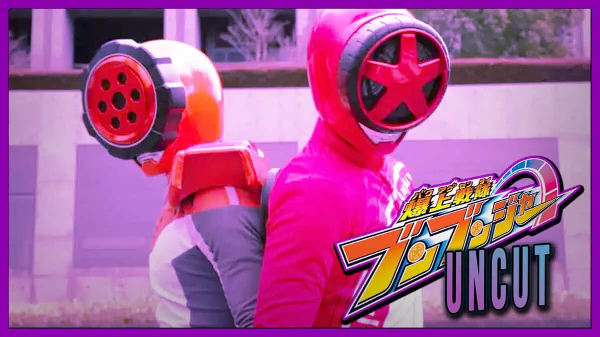 Kamen Rider Gavv characters with a man in a blue shirt.