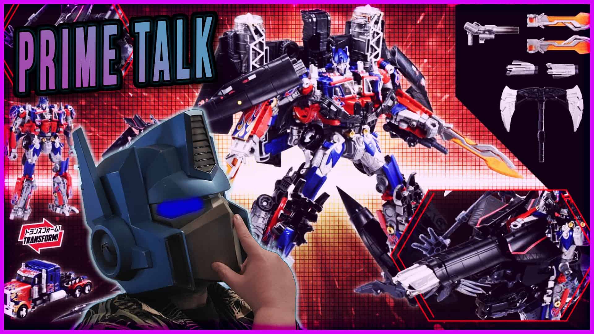 Takara Jetfire Transformer combining robot with weapons and accessories.