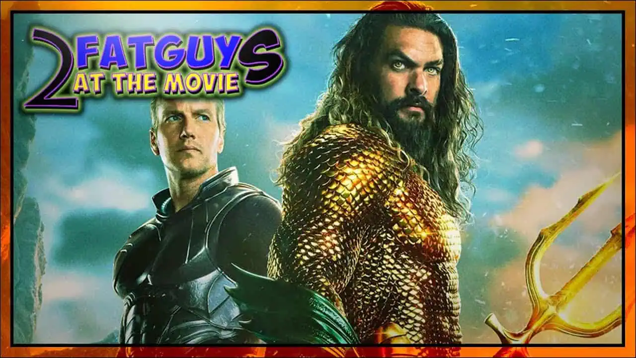 Movie poster for Fat Guy 2 featuring two male characters in superhero costumes.