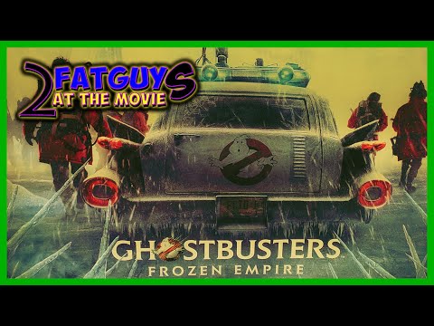 Frozen Empire movie poster with Ecto-1 and ghostly figures.
