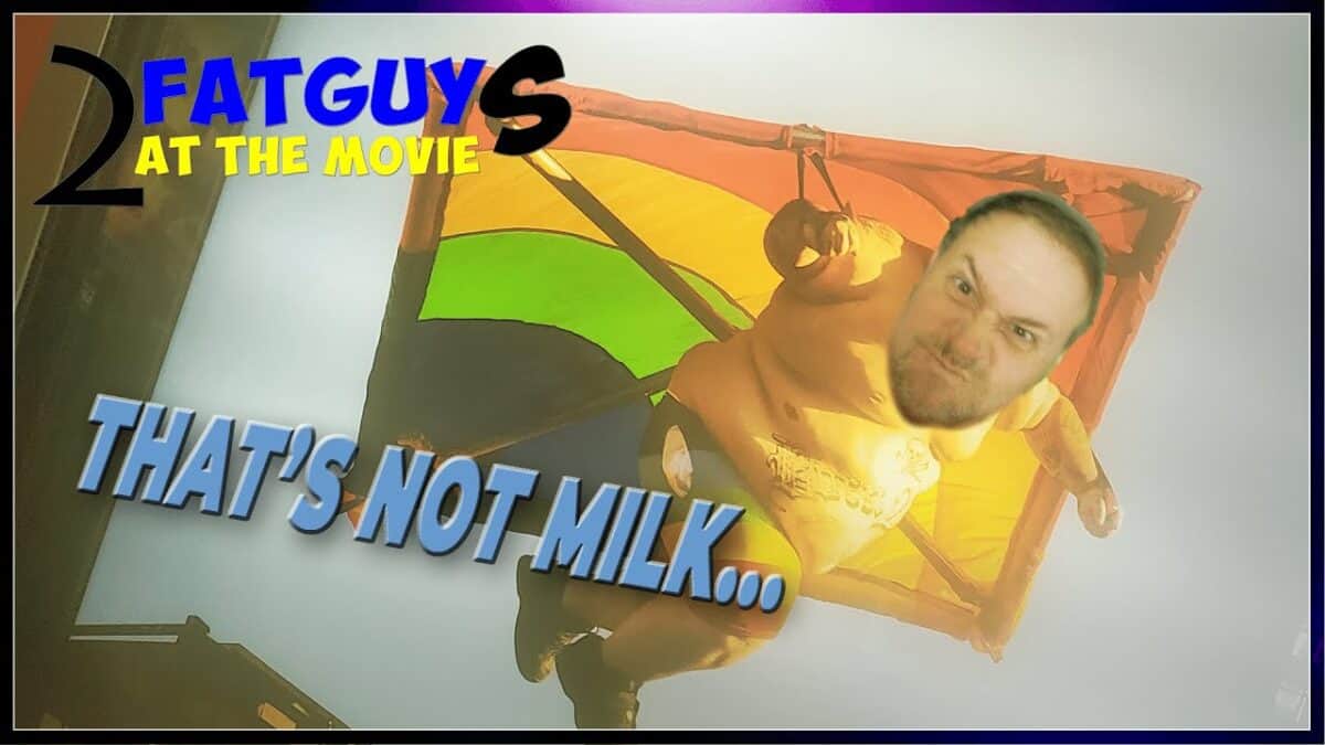 Humorous image of a man with a fat body and a human face on a cartoon character's body.