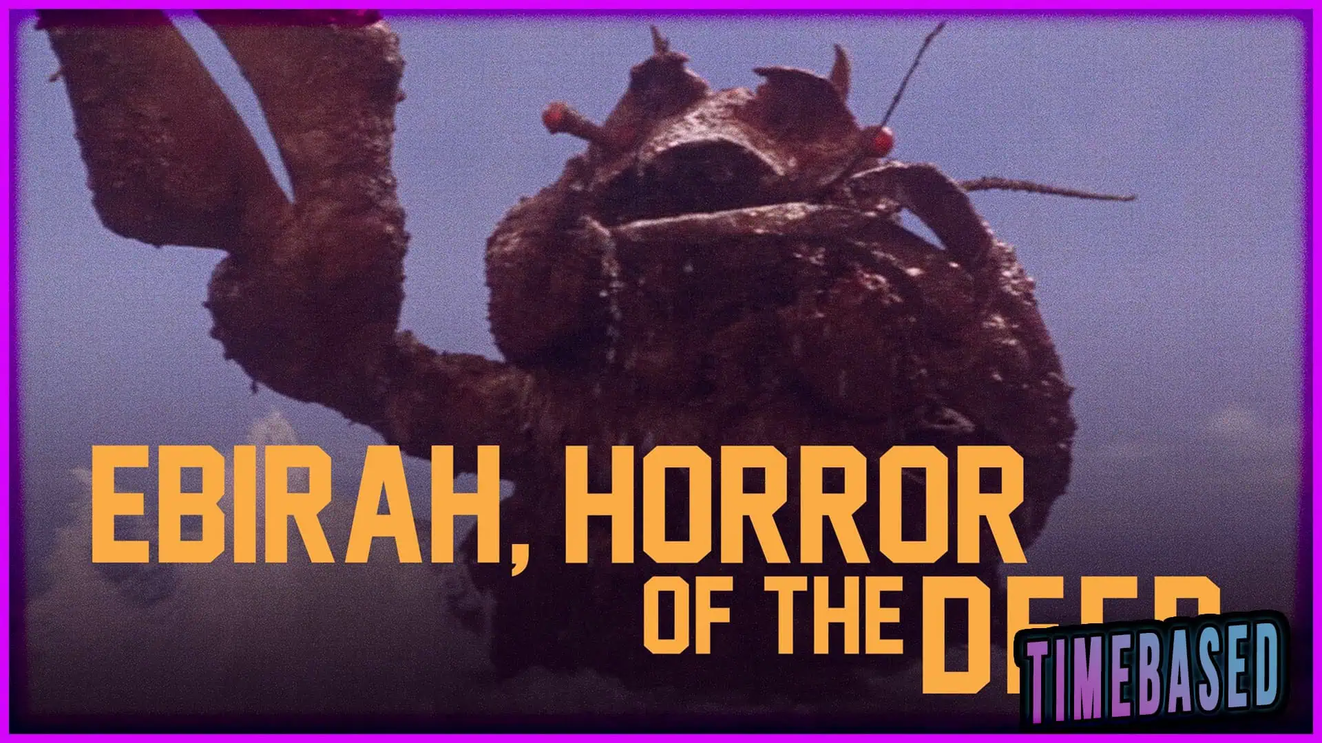 Image of Ebirah, giant sea monster from Godzilla movies, in dark ocean waters.