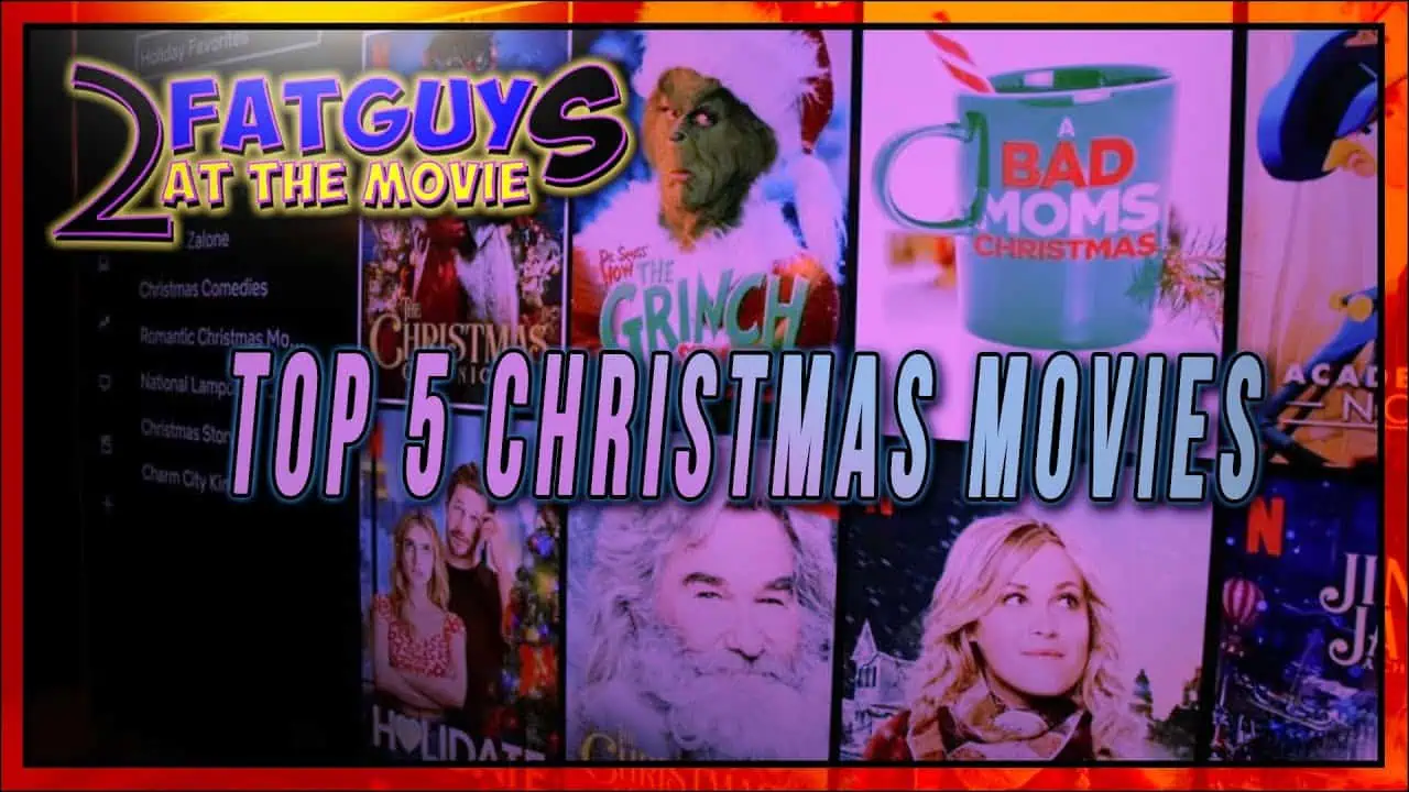 Image showcasing top 5 Christmas movies for holiday viewing.