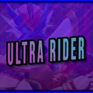 Dynamic image of Ultra Rider character from Majin Planet, showcasing vibrant colors and action pose.