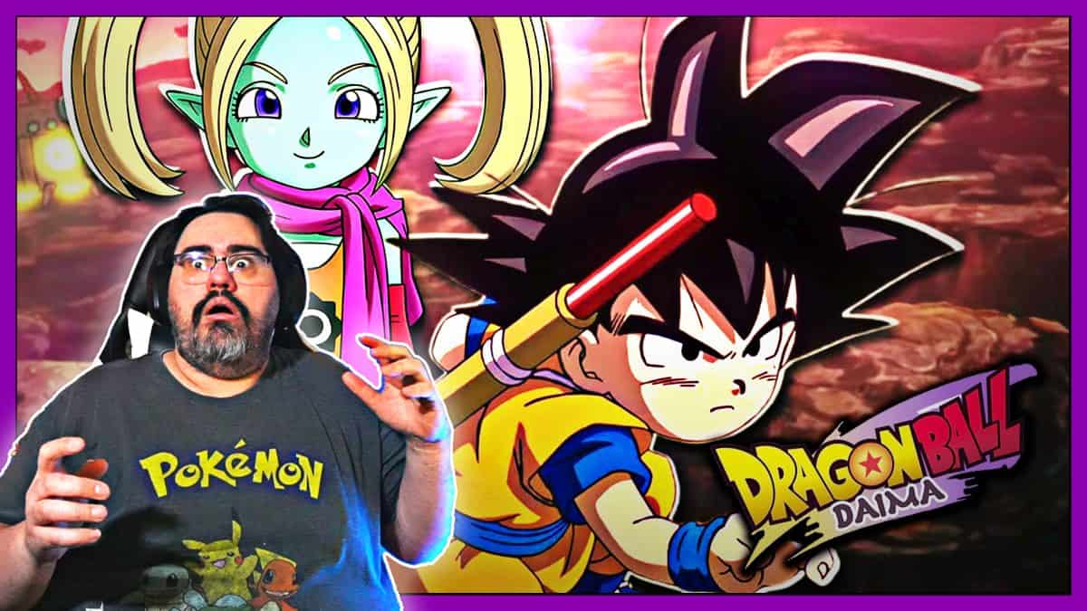 Goku and Kid Goku from Dragon Ball Z with Majin Planet background.