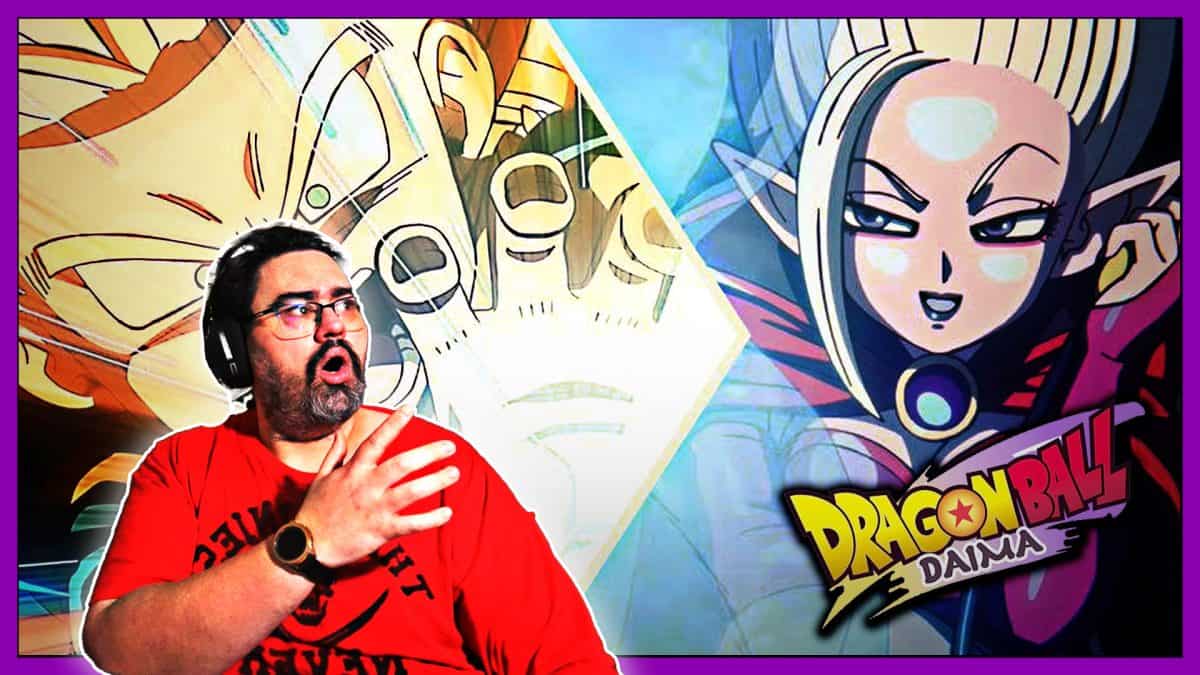 Anime character Tamagami from Dragon Ball Daima with powerful aura and intense expression.